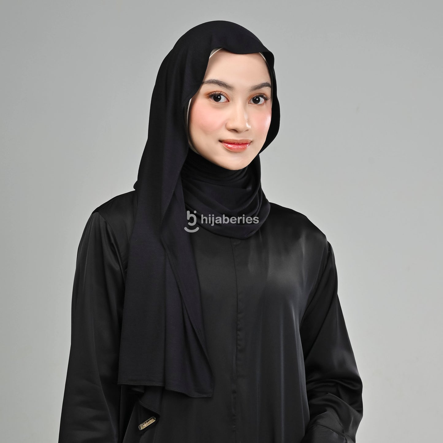 Kesa Tencel Pashmina Kaos Hijaberies - Black
