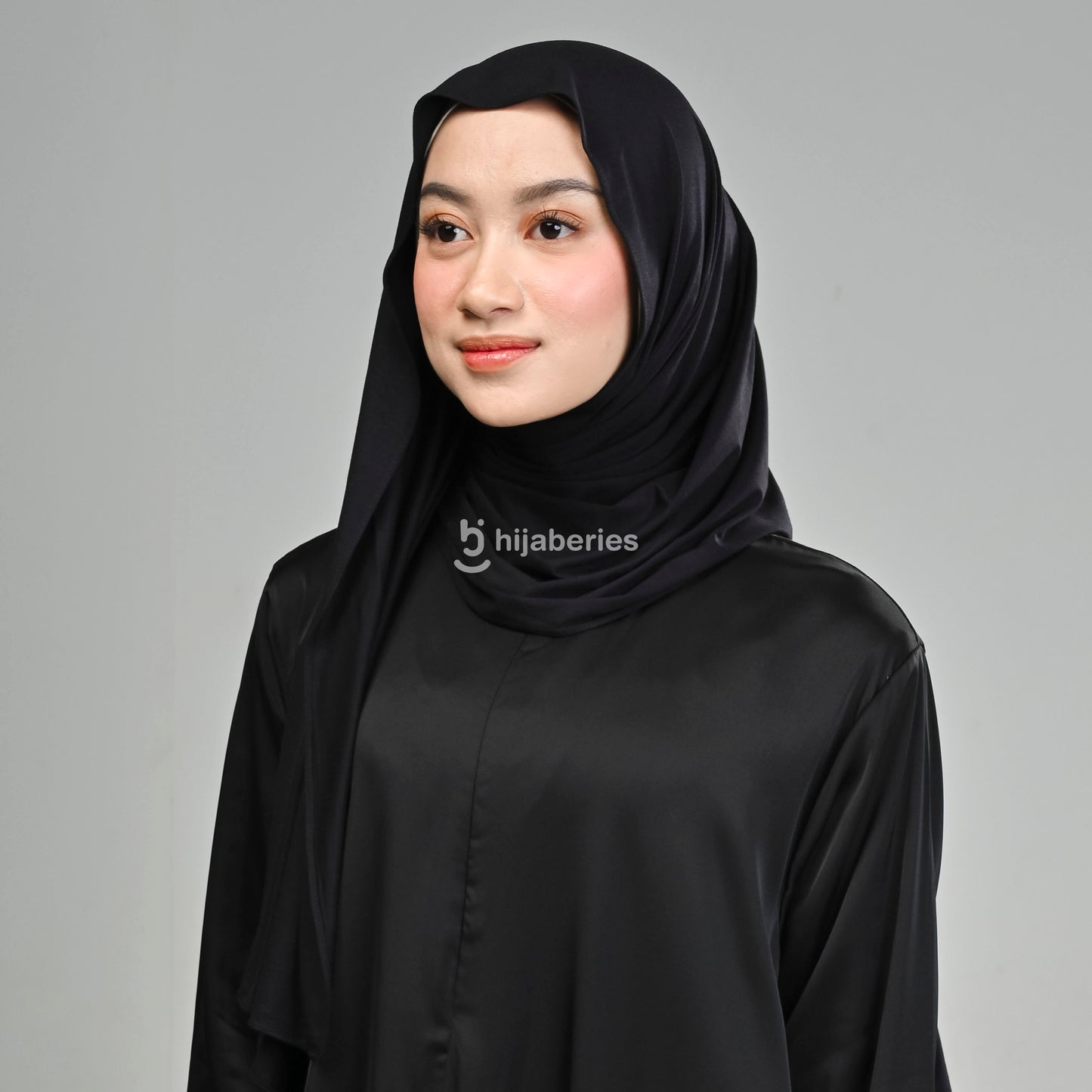 Kesa Tencel Pashmina Kaos Hijaberies - Black