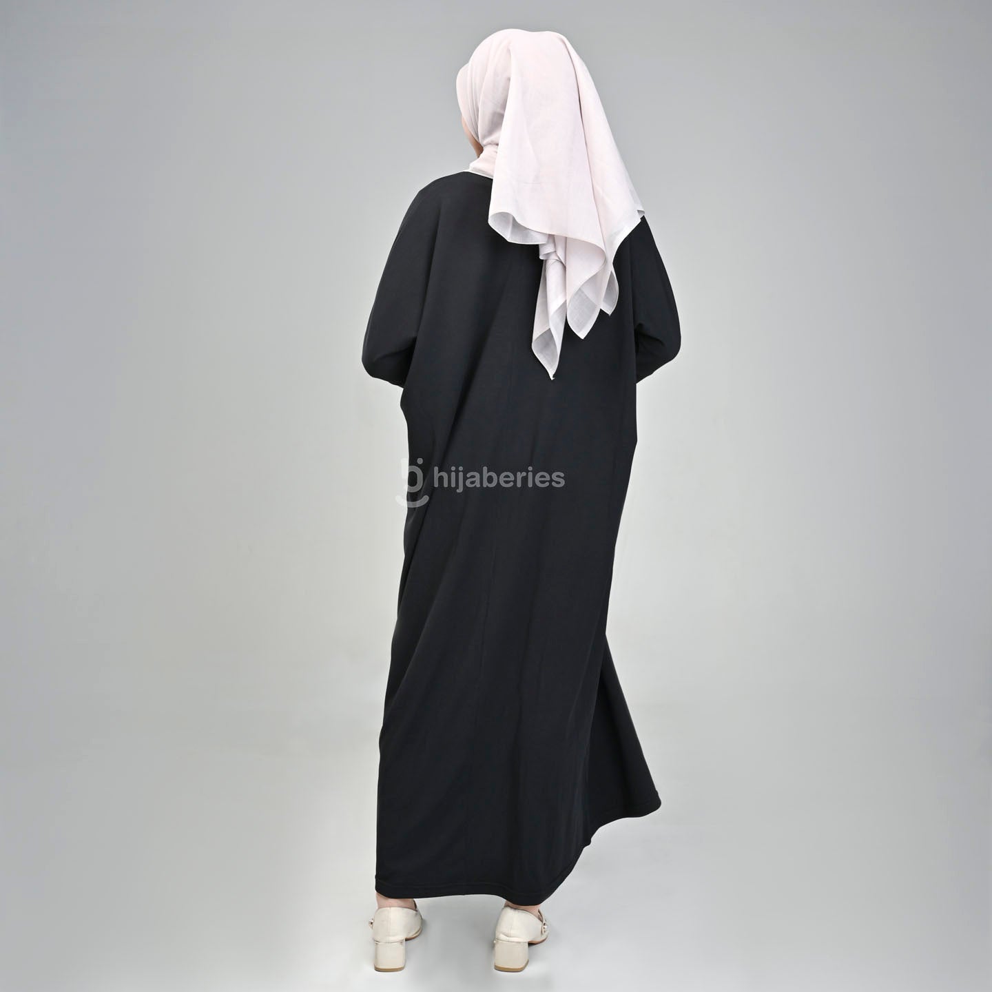 Keia Knit Dress (Dress Panjang Batwing) Hijaberies - Black