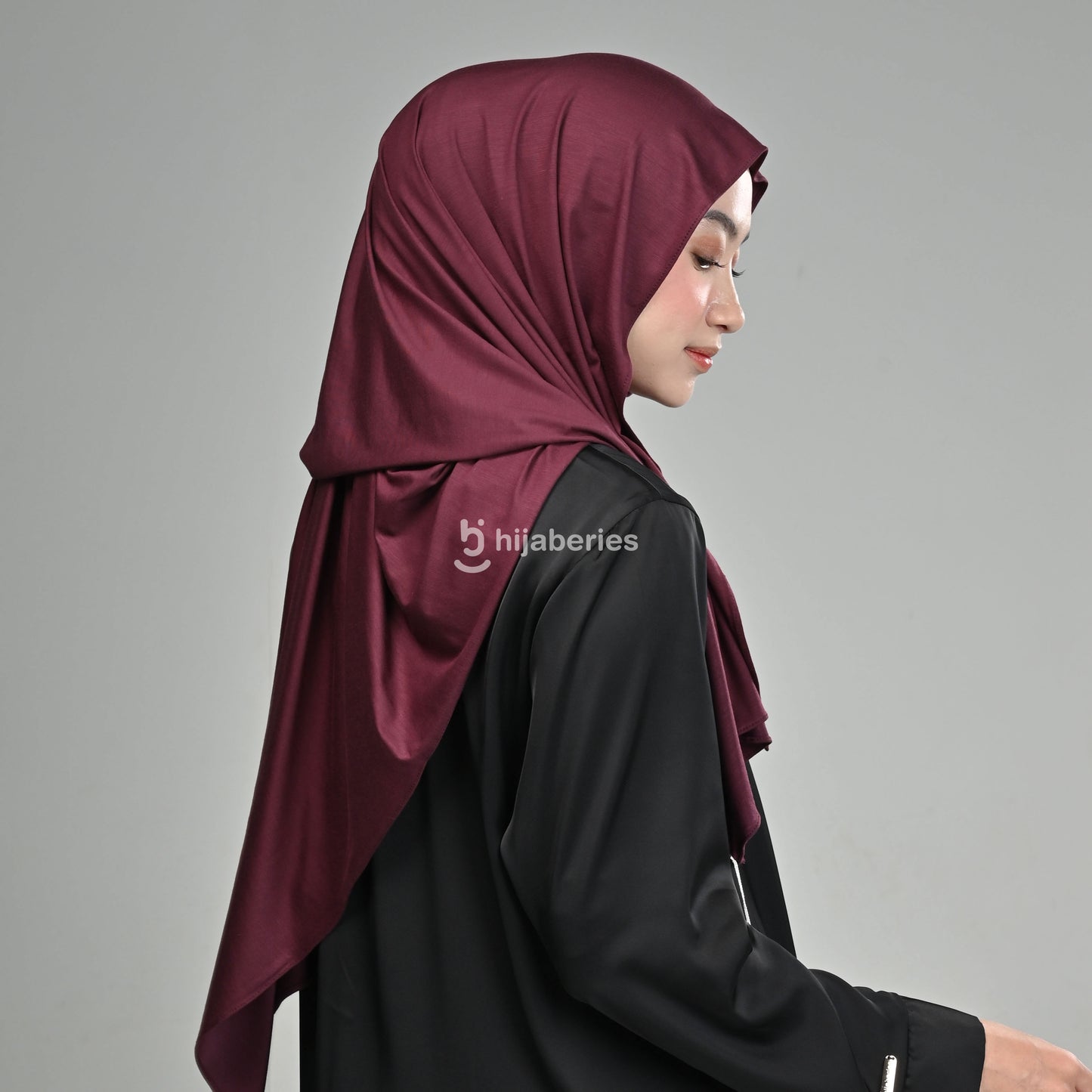Kesa Tencel Pashmina Kaos Hijaberies - Burgundy