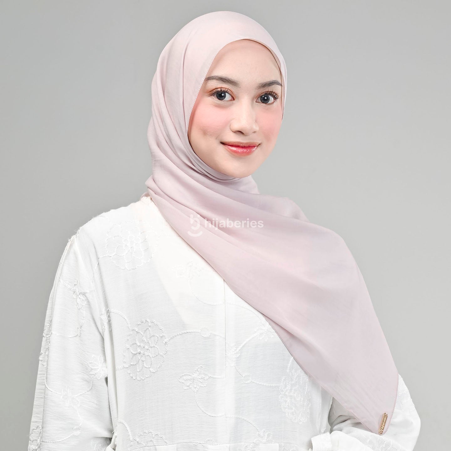 Pashmina Viscose Tencel Hijaberies (Hijab Pashmina dengan Exclusive Box) - Blush