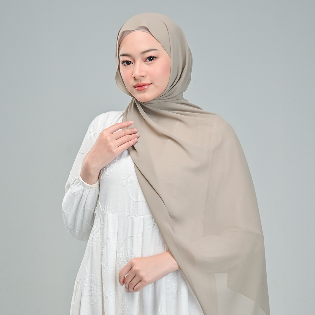 Daily Pashmina Ceruty Babydoll Hijaberies - Choco Grey