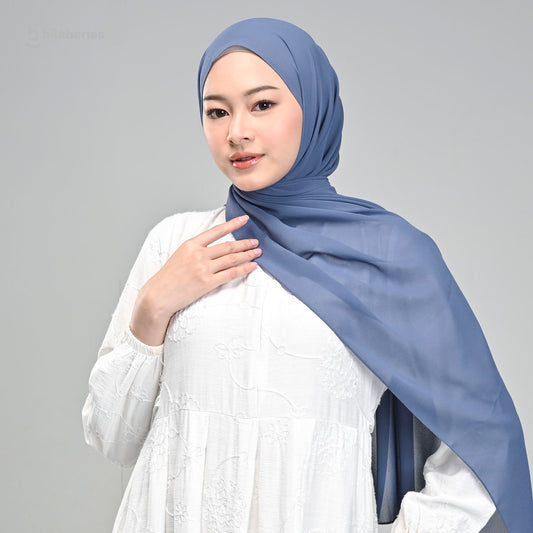Daily Pashmina Ceruty Babydoll Hijaberies - Denim Blue