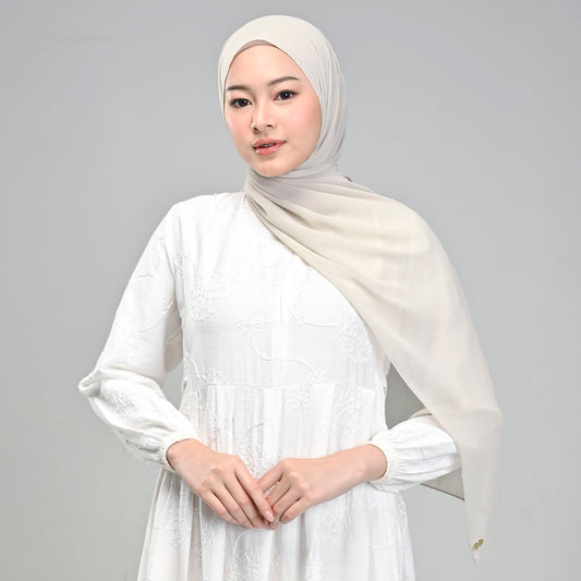 Daily Pashmina Ceruty Babydoll Hijaberies - Ivory Cream