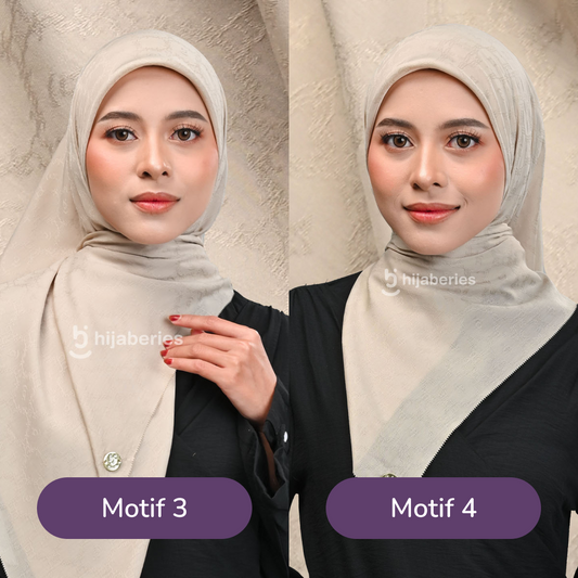 Jacquard Scarf Mono 4 Hijaberies - Ivory