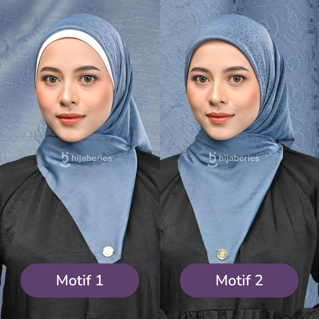 Jacquard Scarf Mono 1 Hijaberies - Light Denim