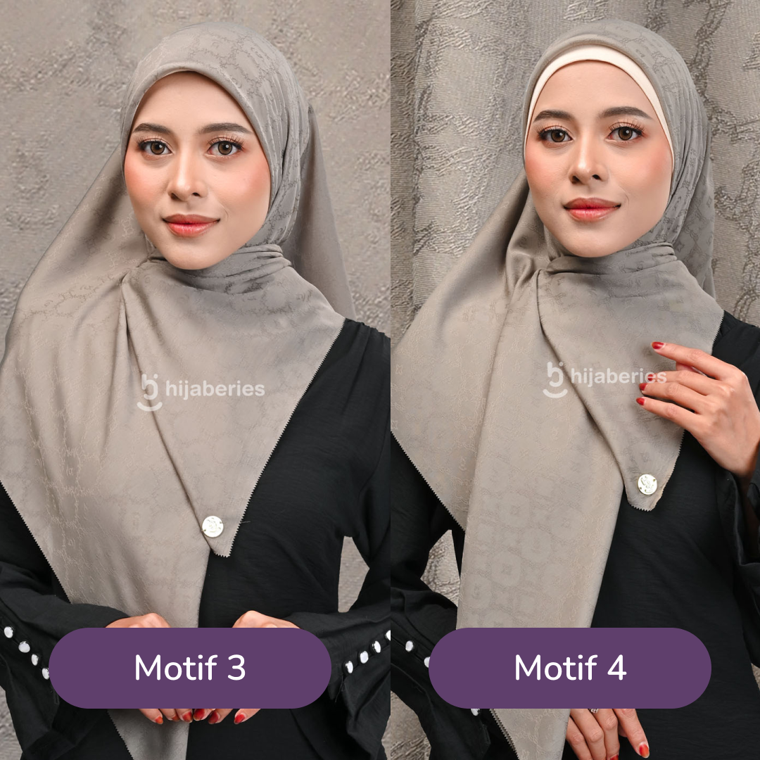 Jacquard Scarf Mono 3 Hijaberies - Oyster