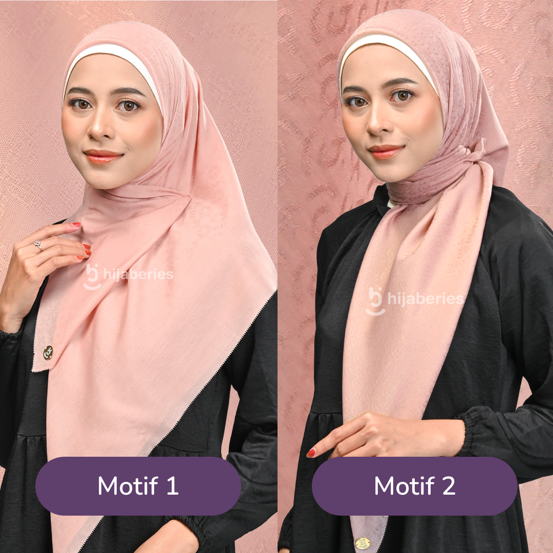 Jacquard Scarf Mono 2 Hijaberies - Rose