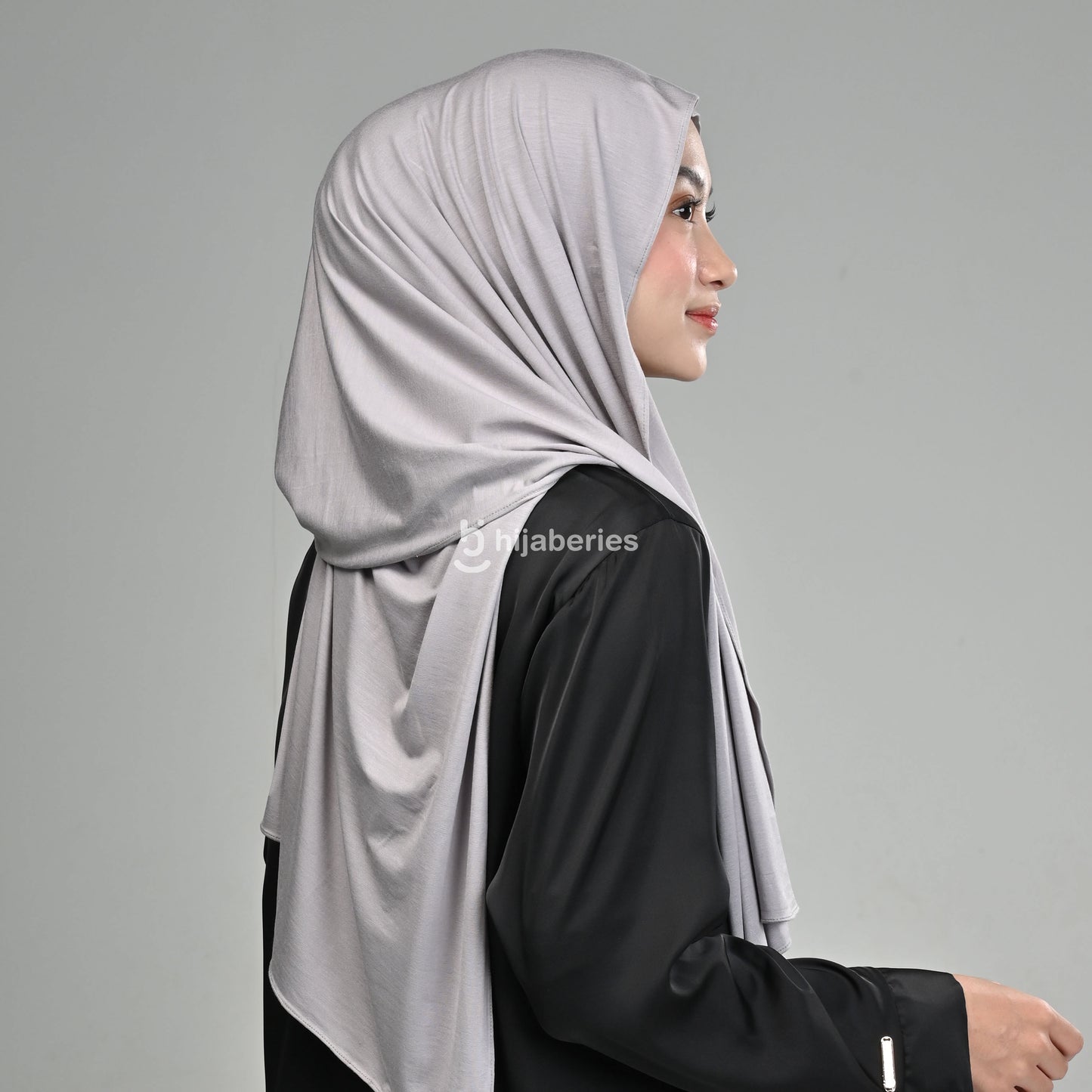 Kesa Tencel Pashmina Kaos Hijaberies - Light Grey