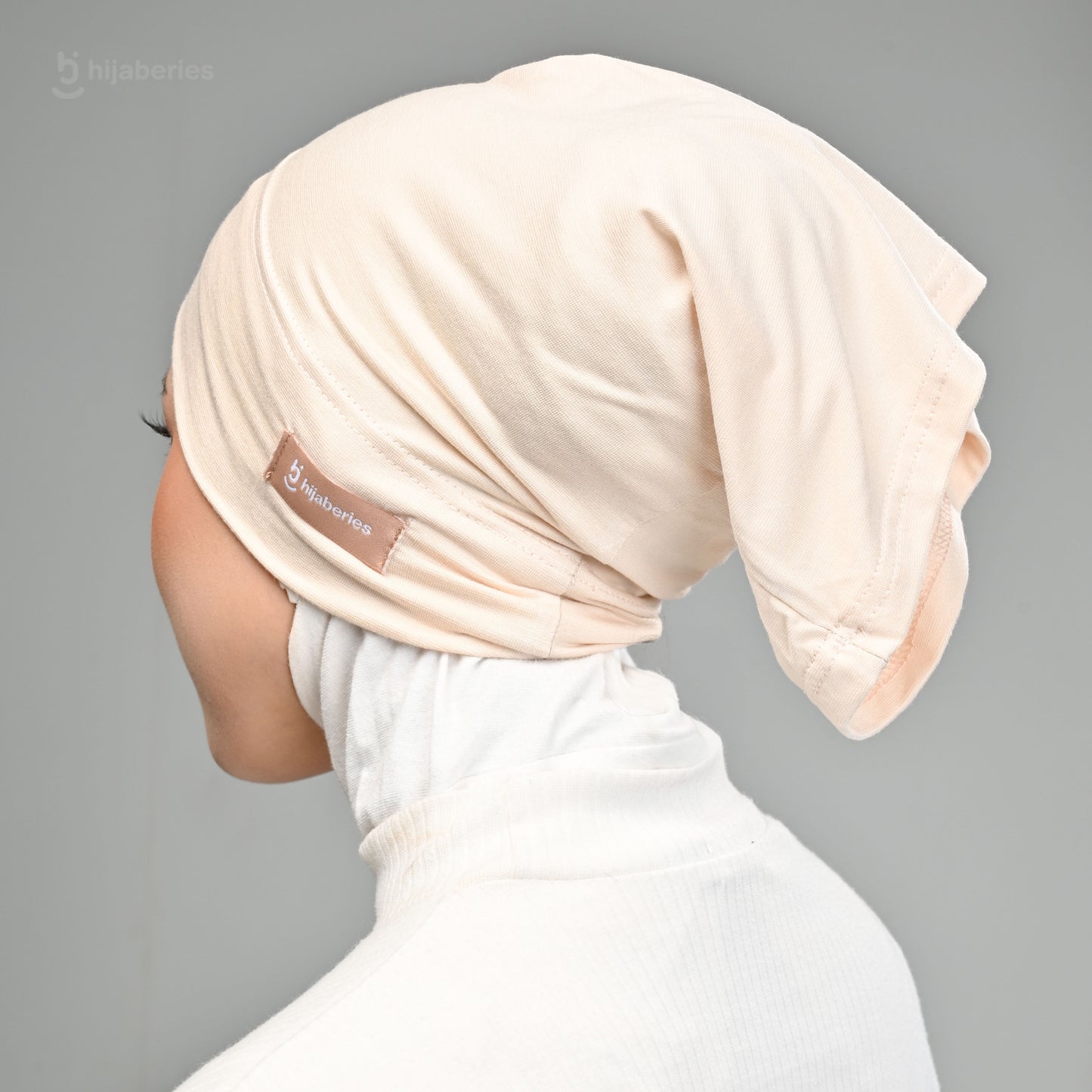 Inner Hijab Long Headband Cotton Rayon Hijaberies - Biscuit