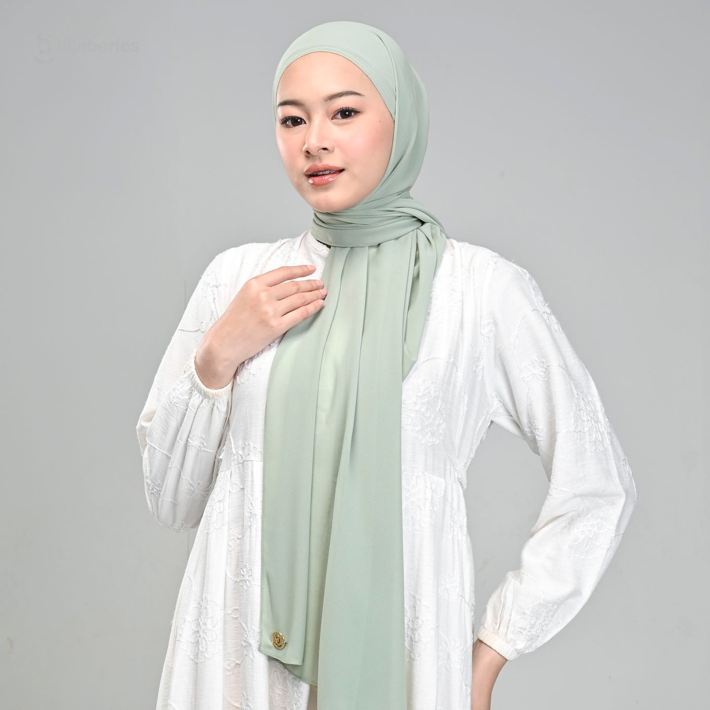 Malaka Pashmina Inner Hijaberies - Sage Green