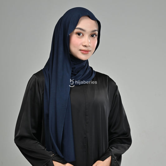 Kesa Tencel Pashmina Kaos Hijaberies - Navy