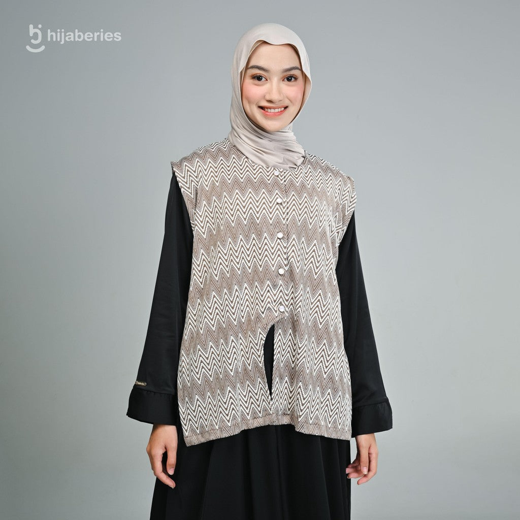 Hijaberies - Outer Knit Cotton Zigzag (Vest Wanita Bahan Knit Cotton)