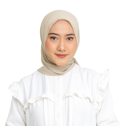 Kala Pashmina Oval Ceruty Babydoll Hijaberies - Ivory