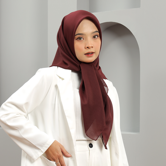 Emily Square All Fit Hijaberies - Plum Maroon