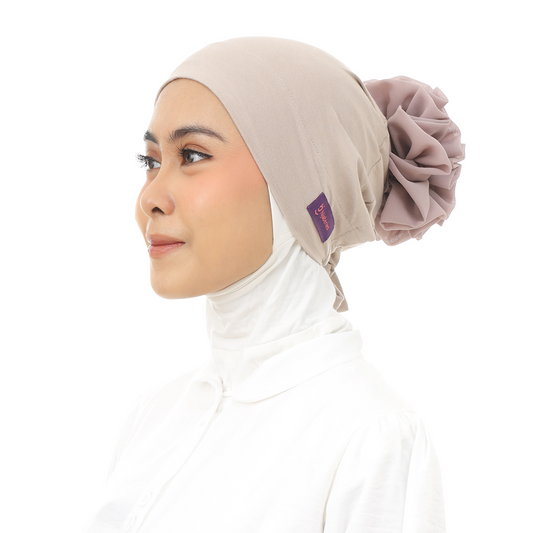 Inner Scrunchie (Ciput Hijab Cepol Bunga) Hijaberies - Beige