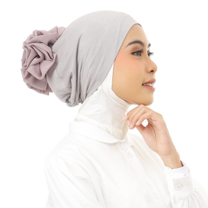 Inner Scrunchie (Ciput Hijab Cepol Bunga) Hijaberies - Silver