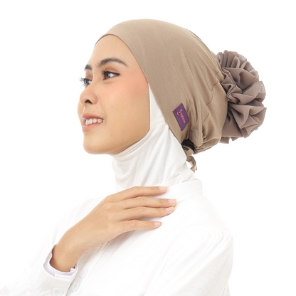 Inner Scrunchie (Ciput Hijab Cepol Bunga) Hijaberies - Khaky