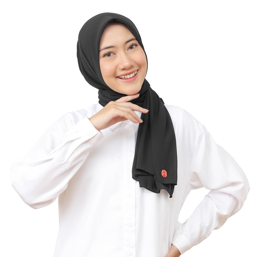 Hijaberies - Kelora Pashmina Square | Pashmina Segi Empat Pola | Muka Tegak | Bahan Babydoll