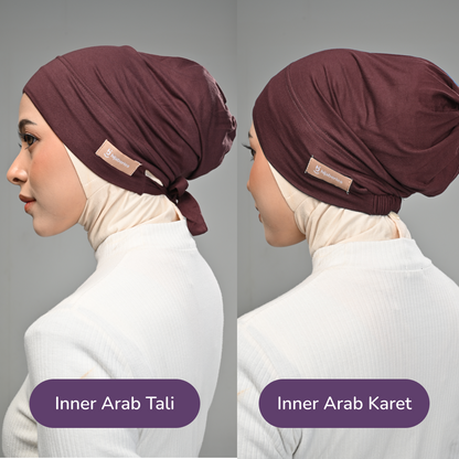 Hijaberies - Inner Hijab Arab (Ciput Arab Model Karet atau Tali Bahan Cotton)