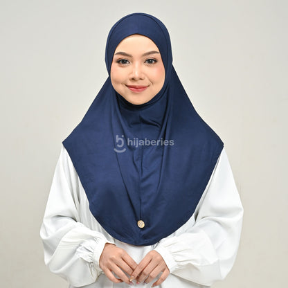 Hijaberies - Instant Hijab Tencel (Jilbab Bergo Instant Tencel Bahan Rayon Tencel dengan Logo Pin Brooch)