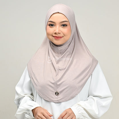 Hijaberies - Instant Hijab Tencel (Jilbab Bergo Instant Tencel Bahan Rayon Tencel dengan Logo Pin Brooch)