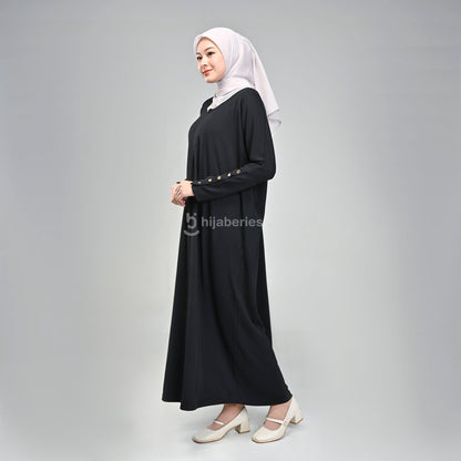 Keia Knit Dress (Dress Panjang Batwing) Hijaberies - Black