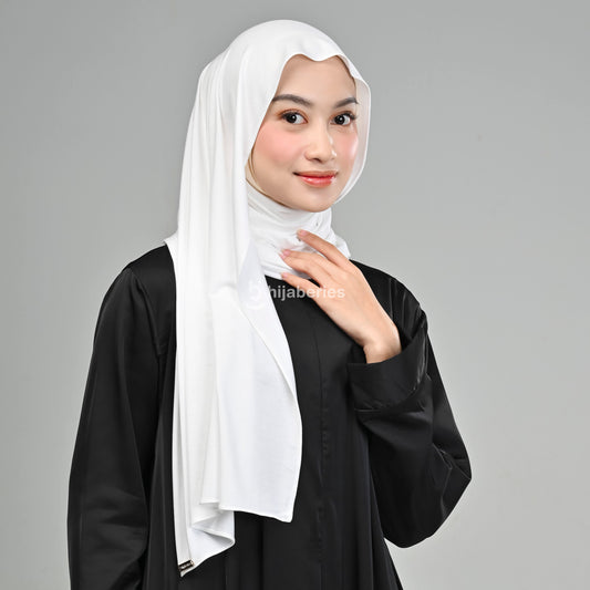 Kesa Tencel Pashmina Kaos Hijaberies - Broken White