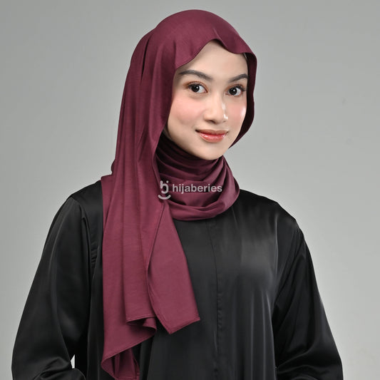 Kesa Tencel Pashmina Kaos Hijaberies - Burgundy