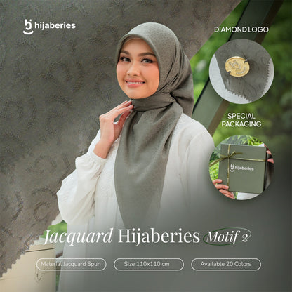 Jacquard Scarf Mono 2 Hijaberies - Rose