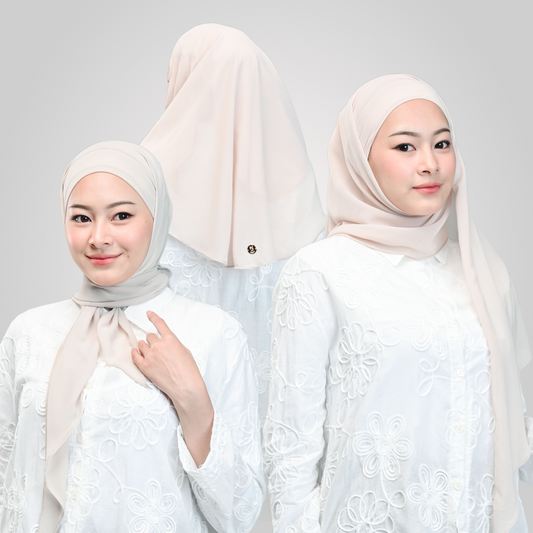 Hijaberies - Olivia Square Instan | Hijab Segiempat Instan Bandana Oval Malay