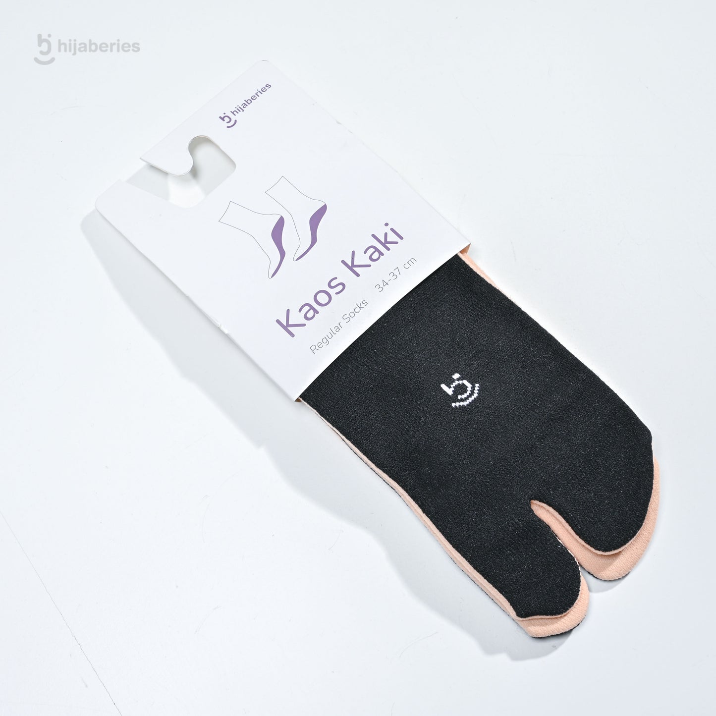 Reguler Jempol Sock (Cream Black Sole) - Kaos Kaki Wanita