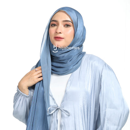 Shimmer Silk Pashmina Hijaberies - Denim Blue