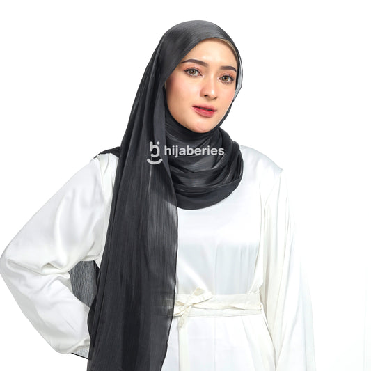 Shimmer Silk Pashmina Hijaberies - Black