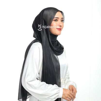 Shimmer Silk Pashmina Hijaberies - Black