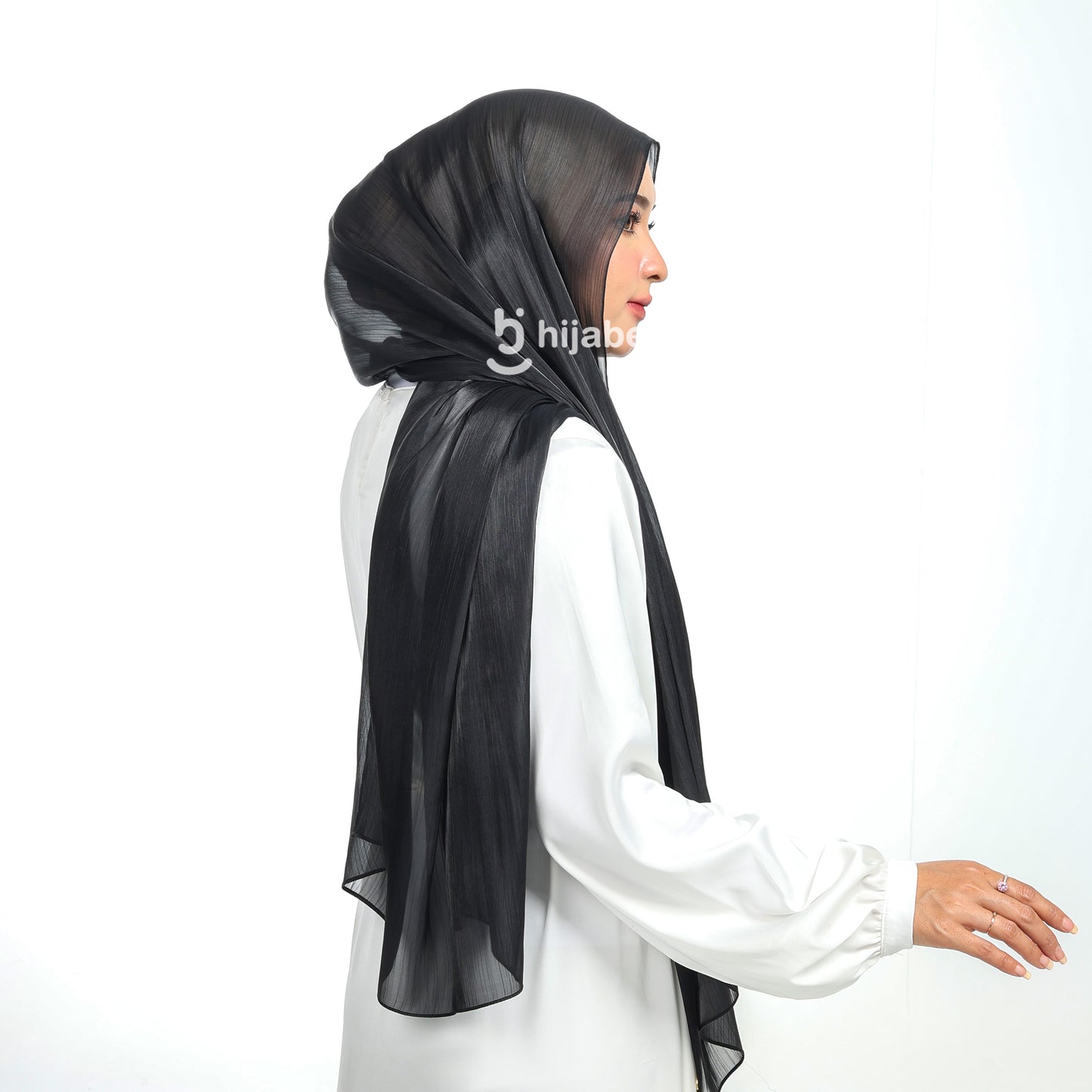 Shimmer Silk Pashmina Hijaberies - Black