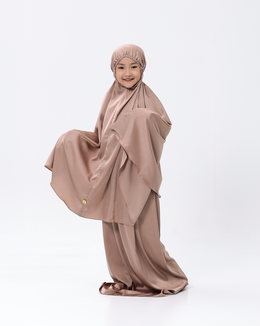 Royal Prayer Set Satin Silk Kids - Latte