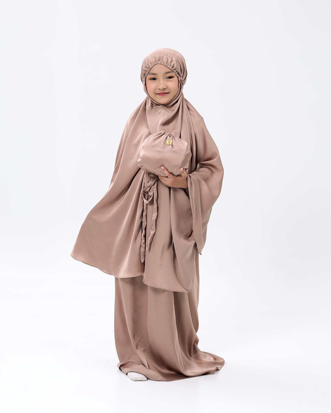 Royal Prayer Set Satin Silk Kids - Latte