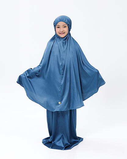 Royal Prayer Set Satin Silk Kids - Denim