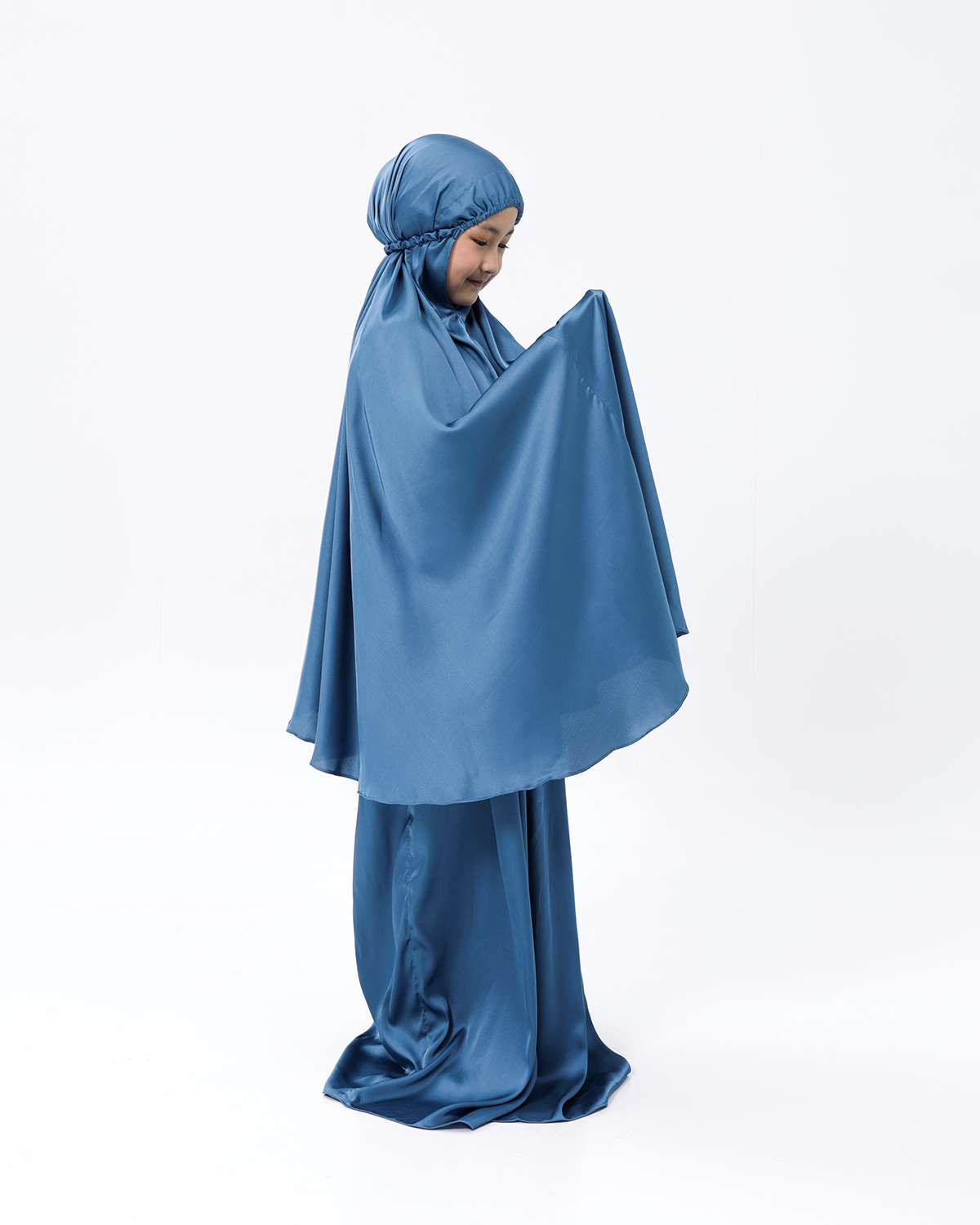 Royal Prayer Set Satin Silk Kids - Denim