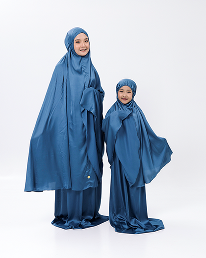 Royal Prayer Set Satin Silk Kids - Denim