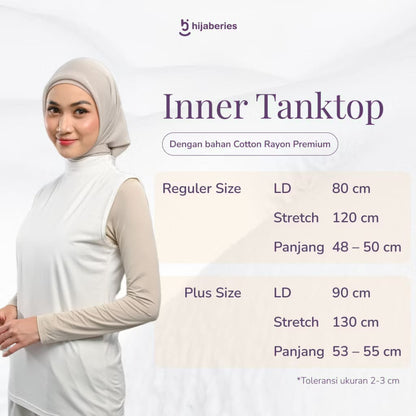 Inner Tanktop Basic Reguler Size Hijaberies - Khaky