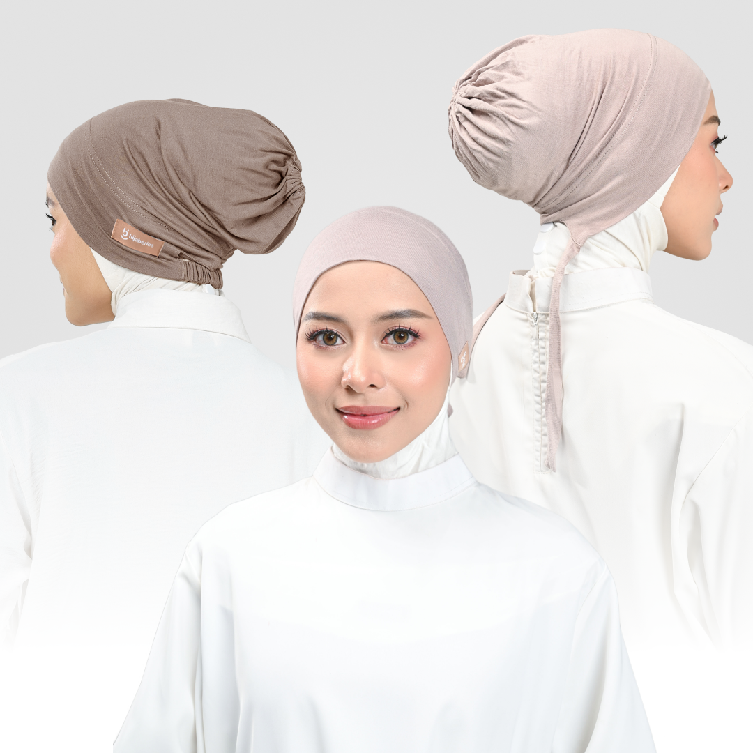 Hijaberies - Inner Hijab Arab (Ciput Arab Model Karet atau Tali Bahan Cotton)