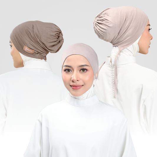 Hijaberies - Inner Hijab Arab (Ciput Arab Model Karet atau Tali Bahan Cotton)