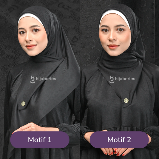Jacquard Scarf Mono 1 Hijaberies - Black