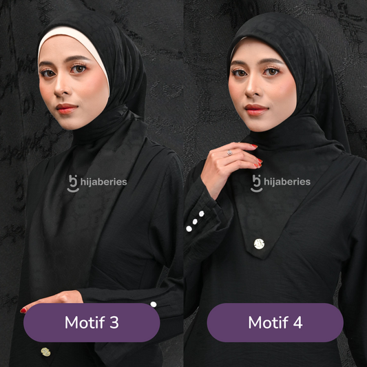 Jacquard Scarf Mono 3 Hijaberies - Black