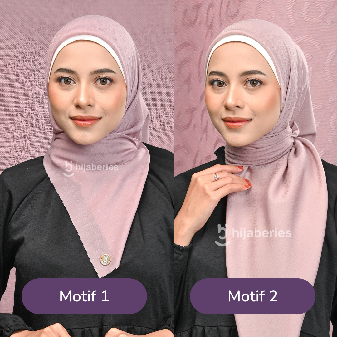 Jacquard Scarf Mono 2 Hijaberies - Blush
