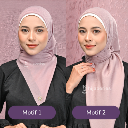 Jacquard Scarf Mono 2 Hijaberies - Blush