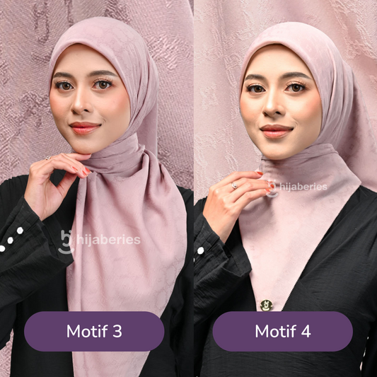 Jacquard Scarf Mono 3 Hijaberies - Blush
