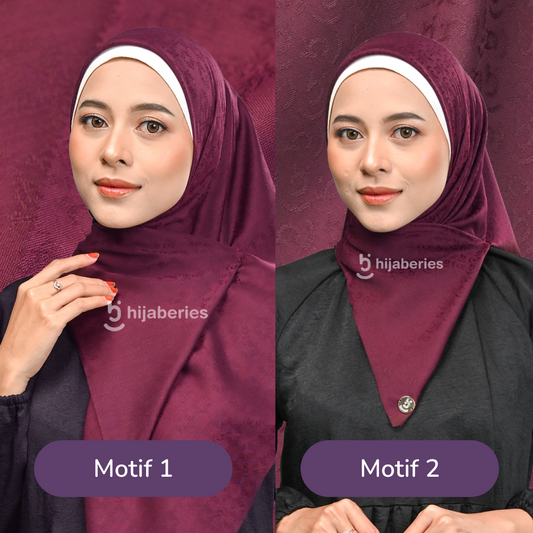 Jacquard Scarf Mono 1 Hijaberies - Burgundy